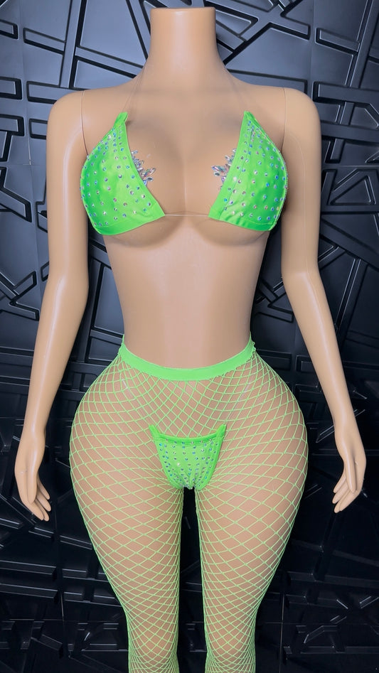 Green Icy Bikini + Pant Set (Small-Large)