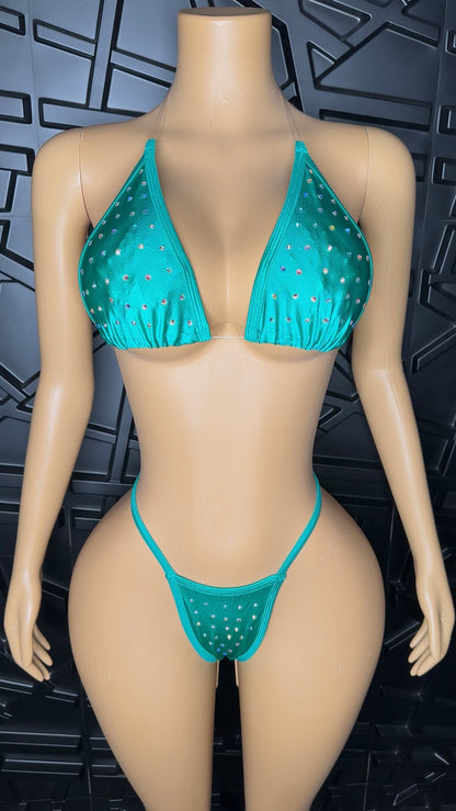 Teal Rhinestone Set (Medium-Large)