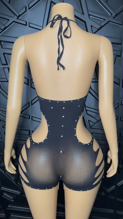 Black Bonita Romper (Medium-XLarge)