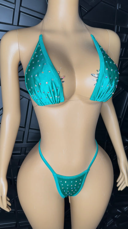 Teal Rhinestone Set (Medium-Large)