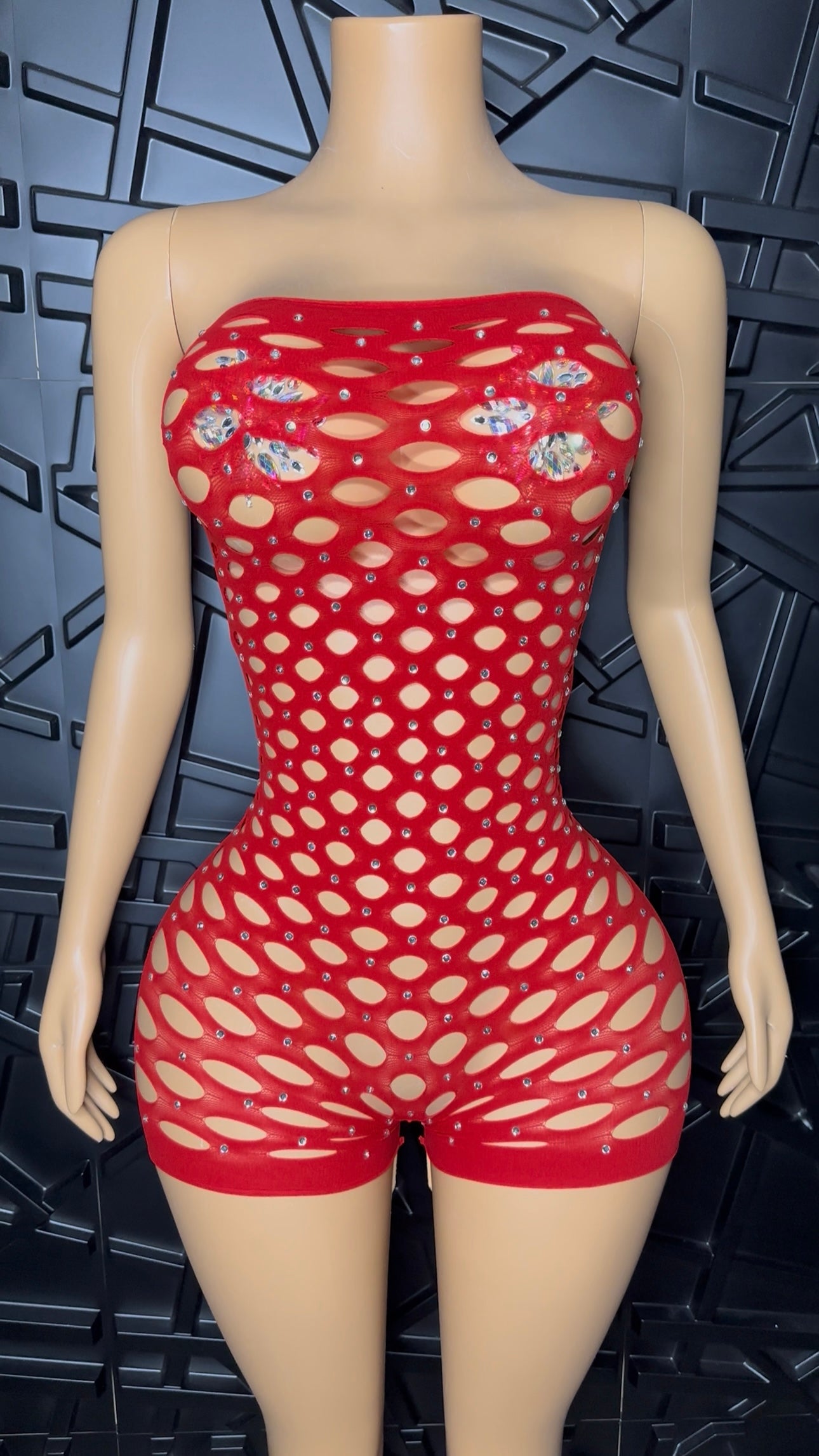 Red Rich Girl Romper (XSmall-Large)