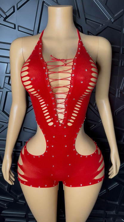 Red Bonita Romper (Medium-XLarge)