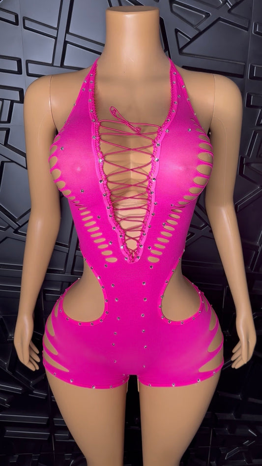 Pink Bonita Romper (Medium-XLarge)