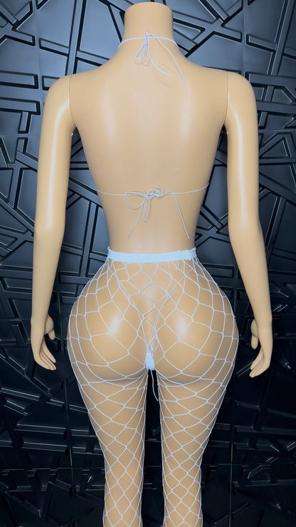 White Micro Bikini Set w/ Pants (Small-Large)