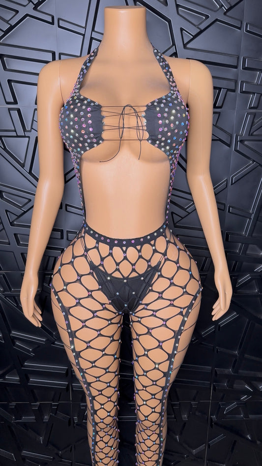 Black Iced Jumpsuit Set (Medium/Large)