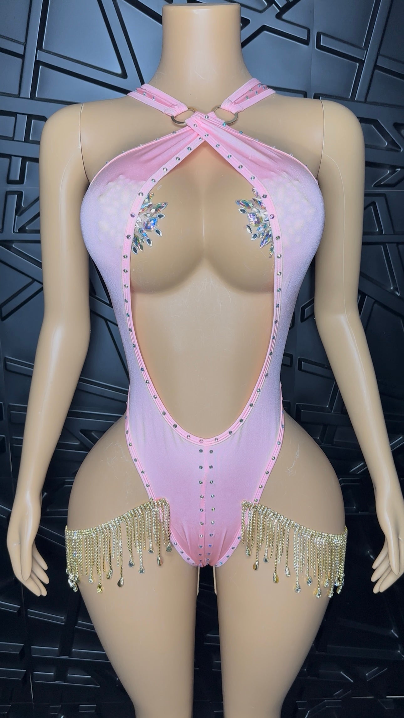 Pink/Gold Fringe 1pc (Small-Medium)