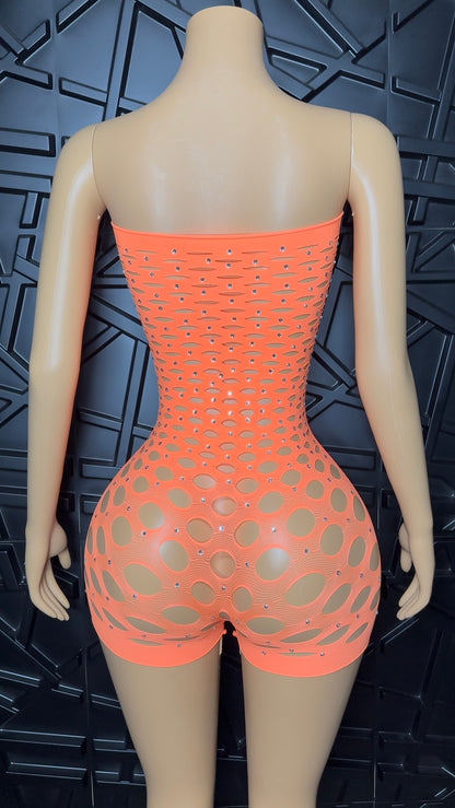 Orange Rich Girl Romper (XSmall-Large)