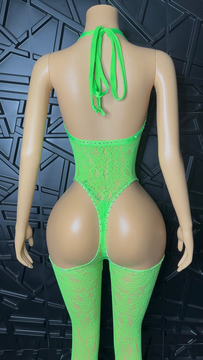 Green Jumpsuit Set (Med-XL) STRETCHY