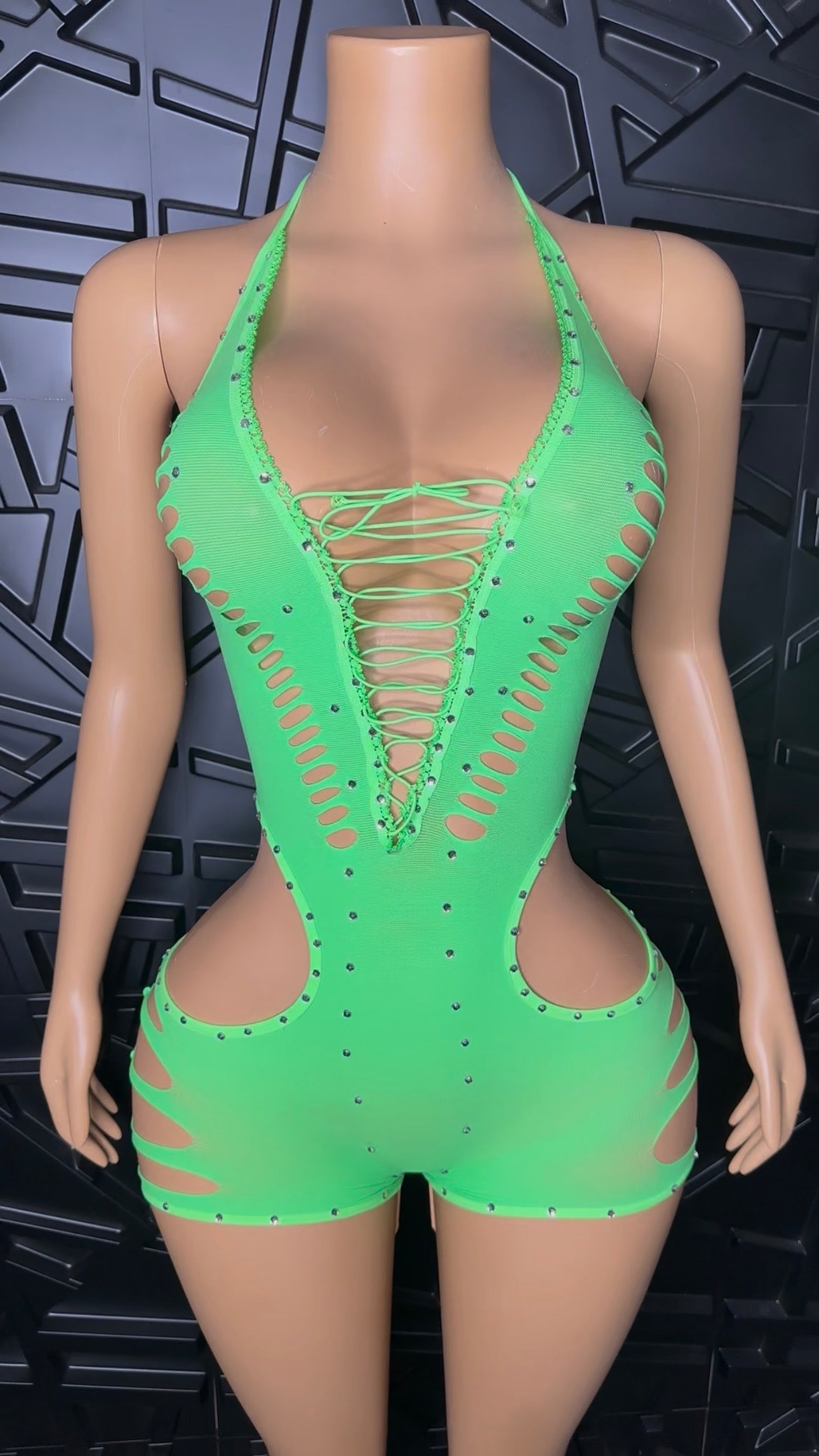 Green Bonita Romper (Medium-XLarge)
