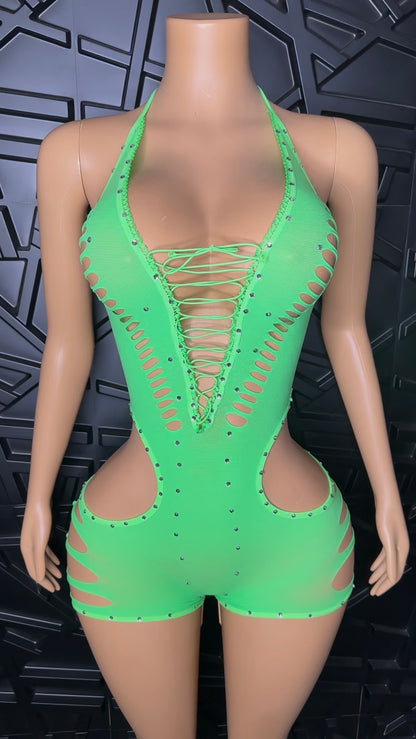 Green Bonita Romper (Medium-XLarge)