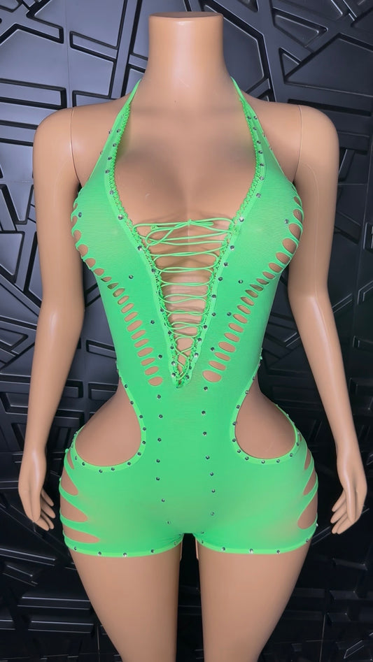 Green Bonita Romper (Medium-XLarge)