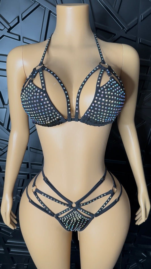 Black Diamanté Set (Medium-Large)