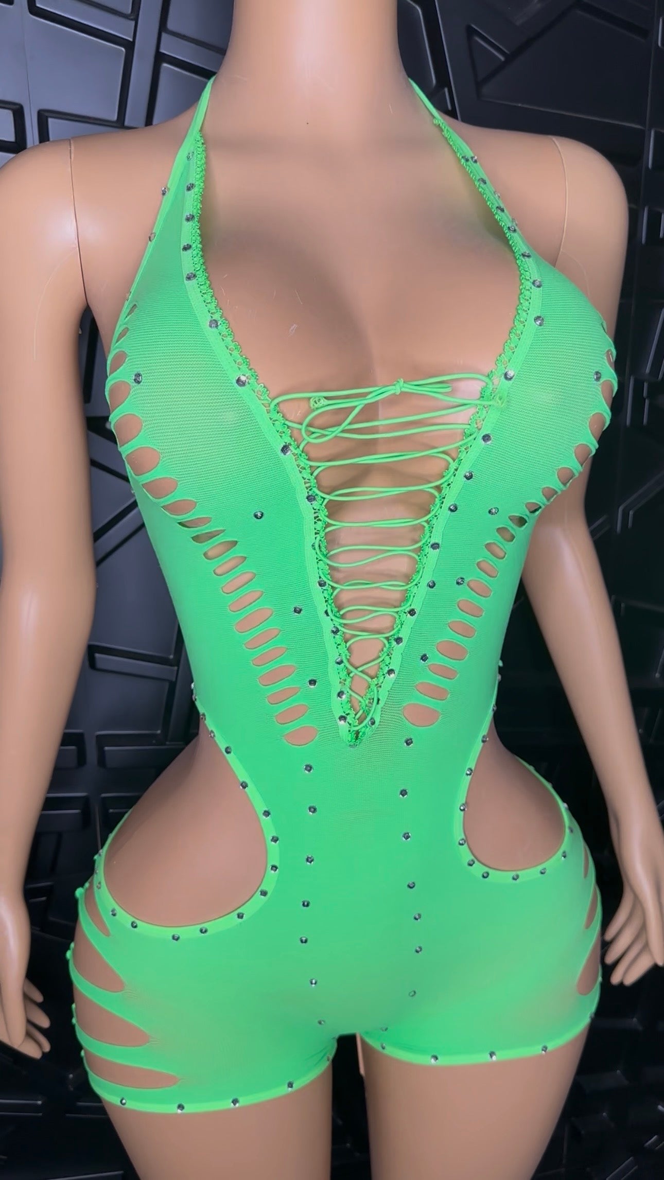 Green Bonita Romper (Medium-XLarge)