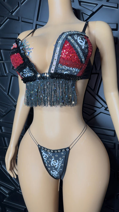 Black Fancy Bra Set (Medium)