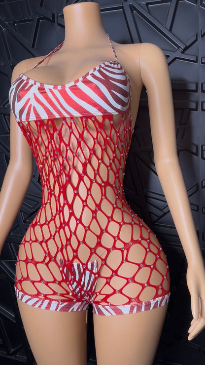 Red Romper Set (Small-Medium) STRETCHY