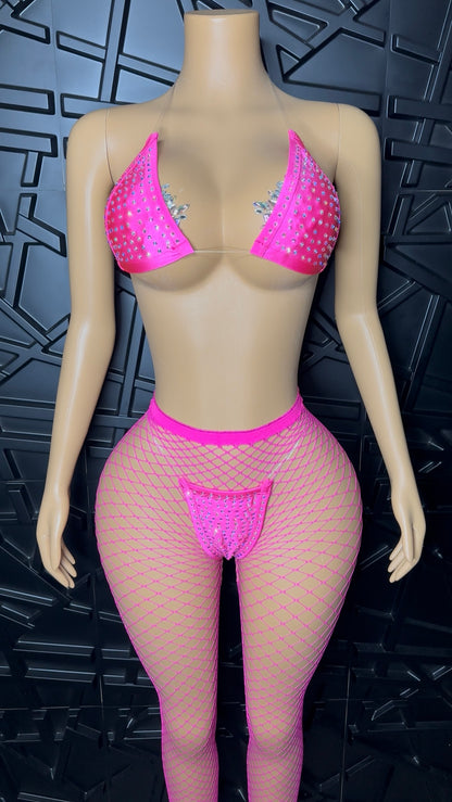 Pink Icy Bikini + Pant Set (Small-Large)