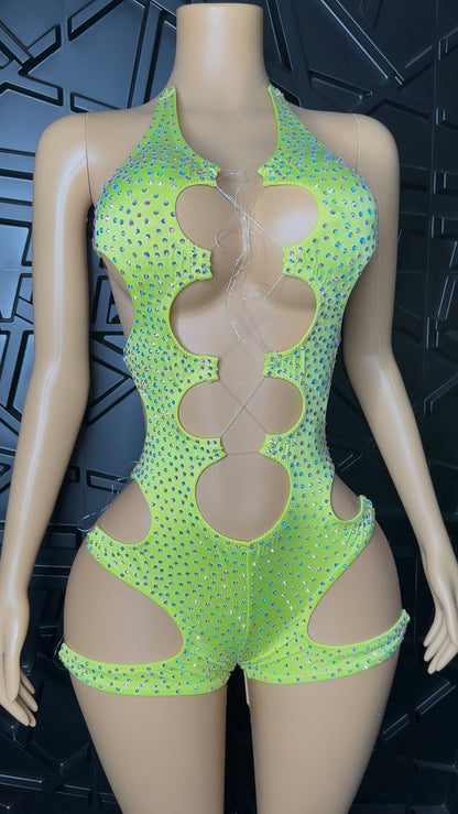 Yellow Icy Romper (Small-Medium) STRETCHY