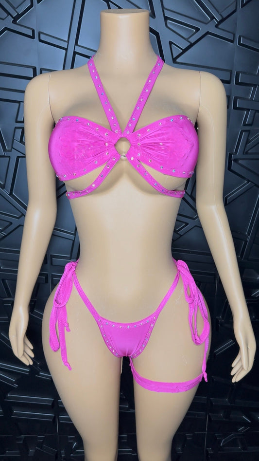 Fuchsia 2pc Set w/ Garter (Medium)