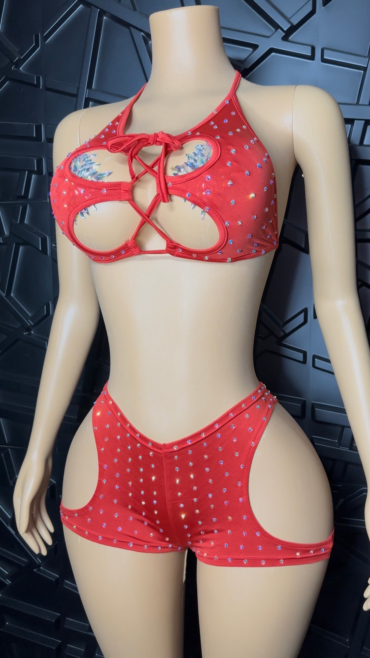 Red Icy Short Set (Medium-Large)