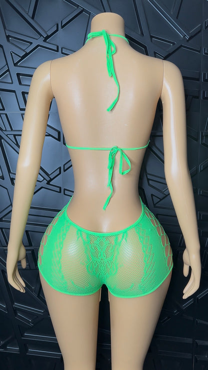 Green Vixen Romper (Small-XLarge)