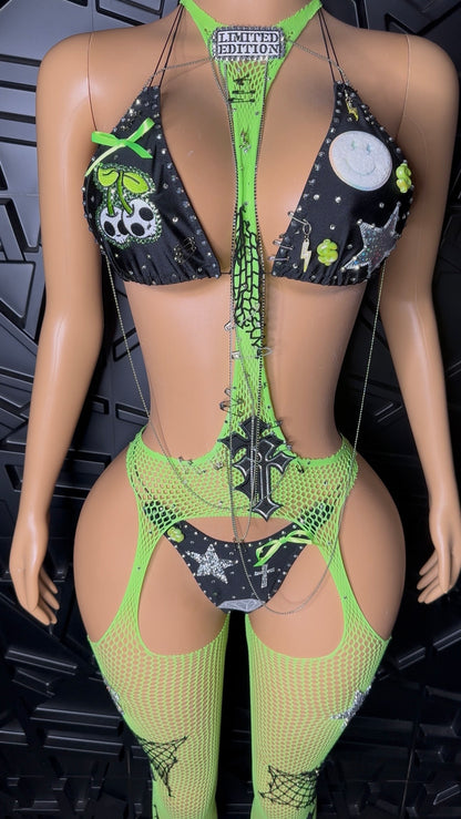 Green Rockstar Set (Medium-Large) STRETCHY