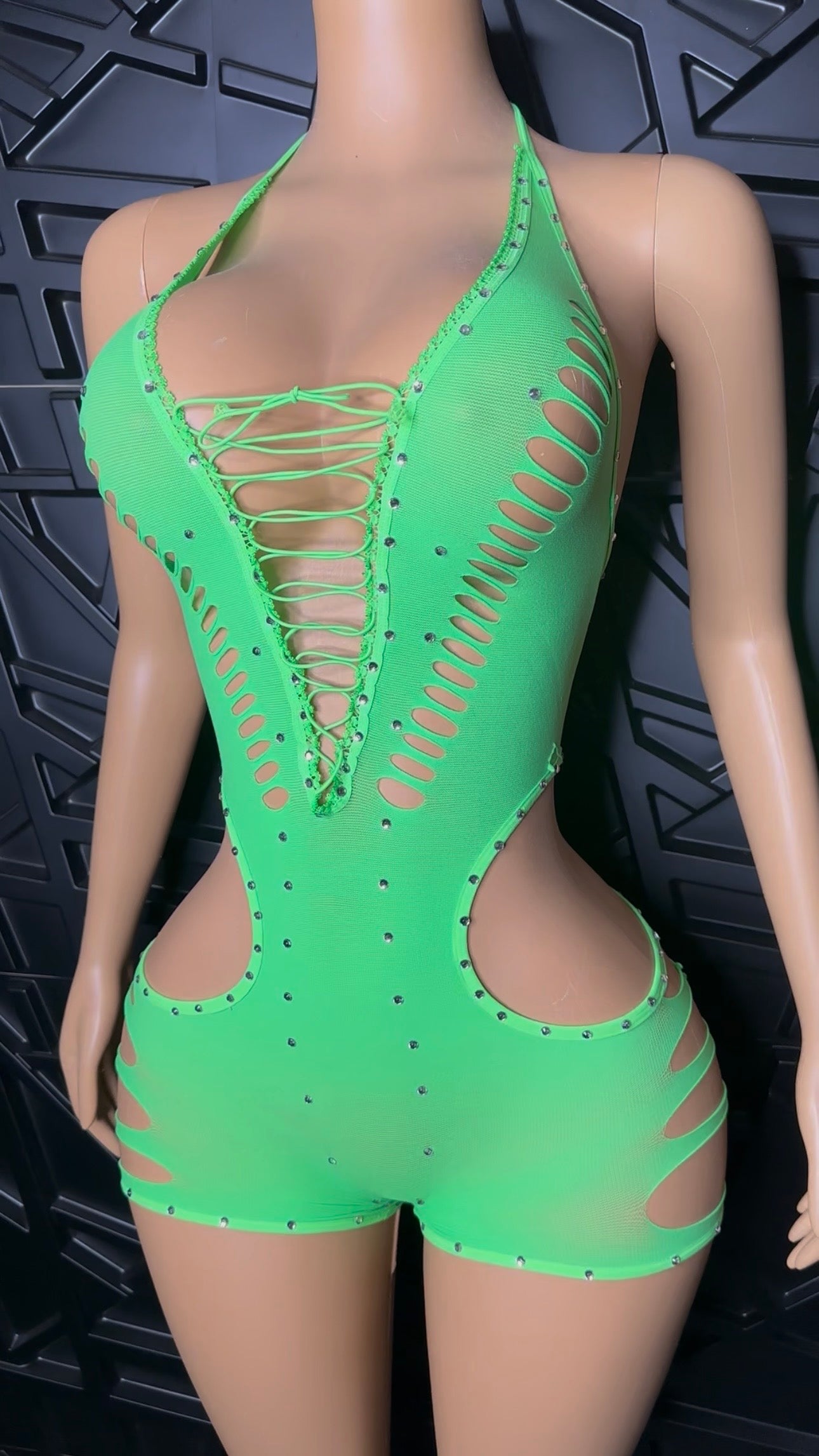 Green Bonita Romper (Medium-XLarge)