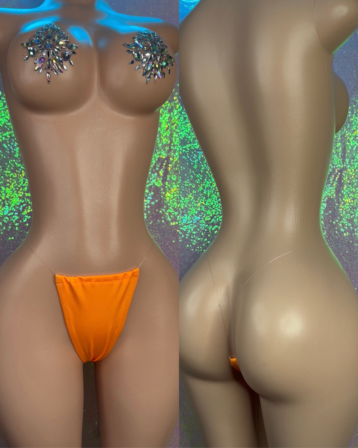 Tangerine Clear String Thong