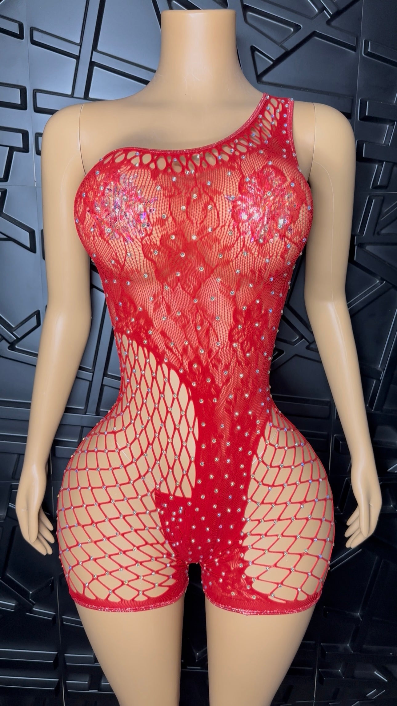 Red Icy Romper w/ Thong (Small-Large)