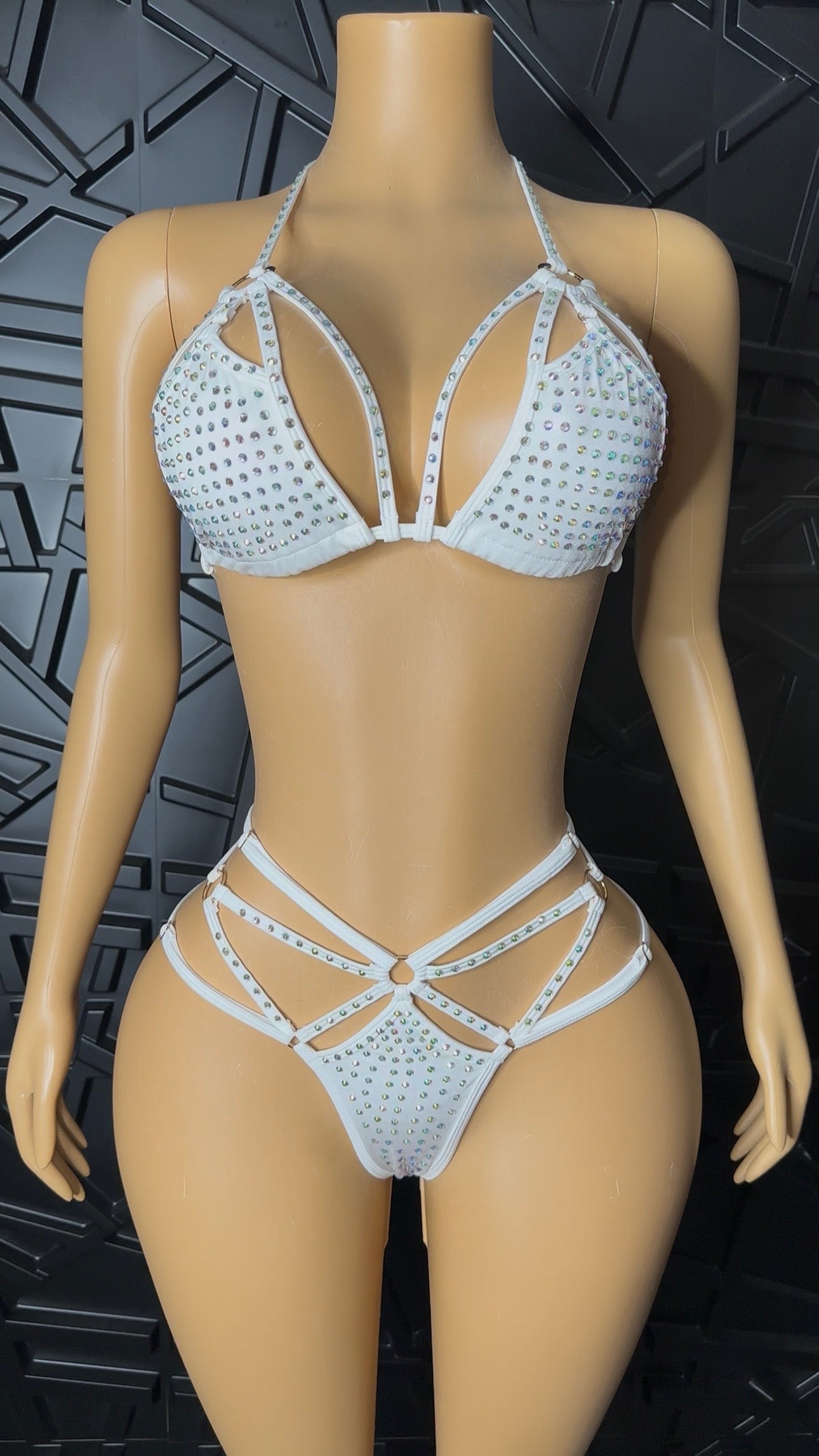 White Diamanté Set (Medium-Large)