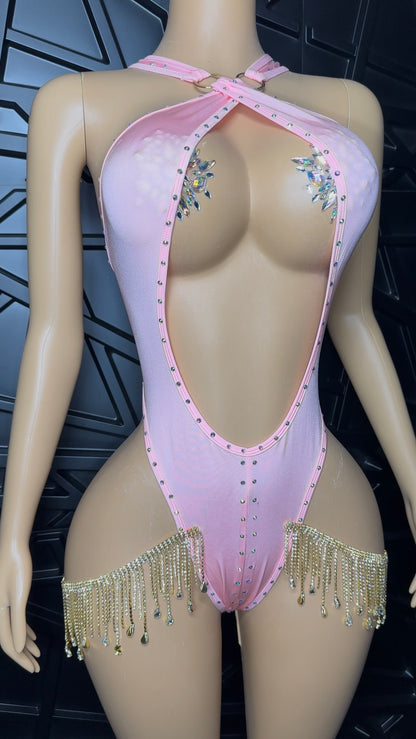 Pink/Gold Fringe 1pc (Small-Medium)