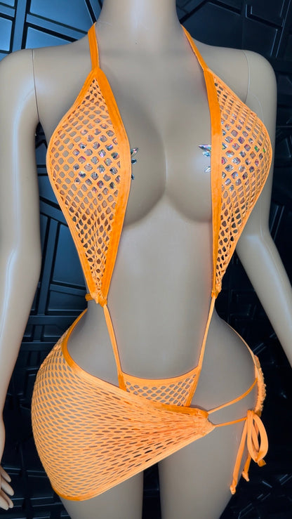 Orange 2pc Skirt Set (Medium)