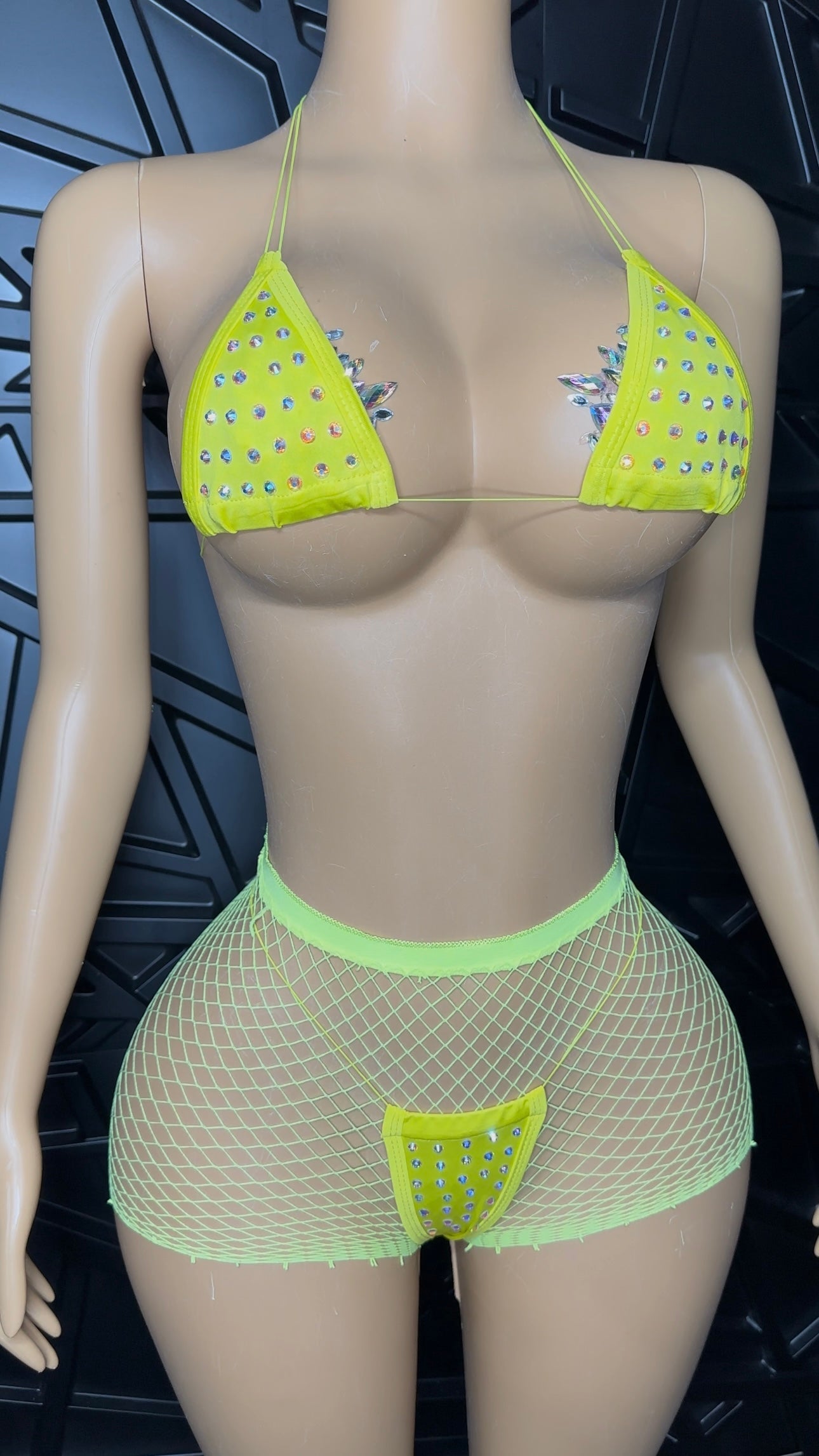 Yellow Micro Bikini + Shorts (XSmall-Medium)