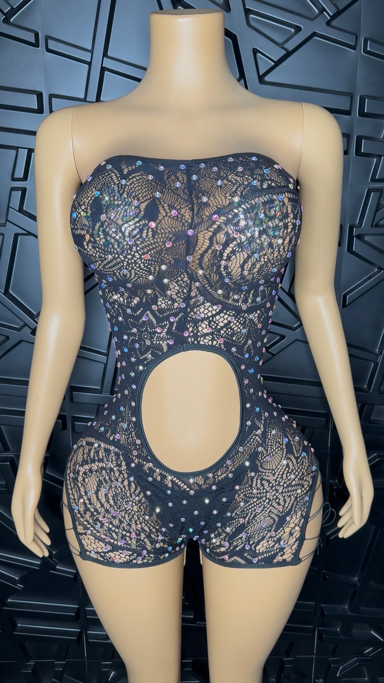 Black Romper w/ Thong & Pasties (Medium)