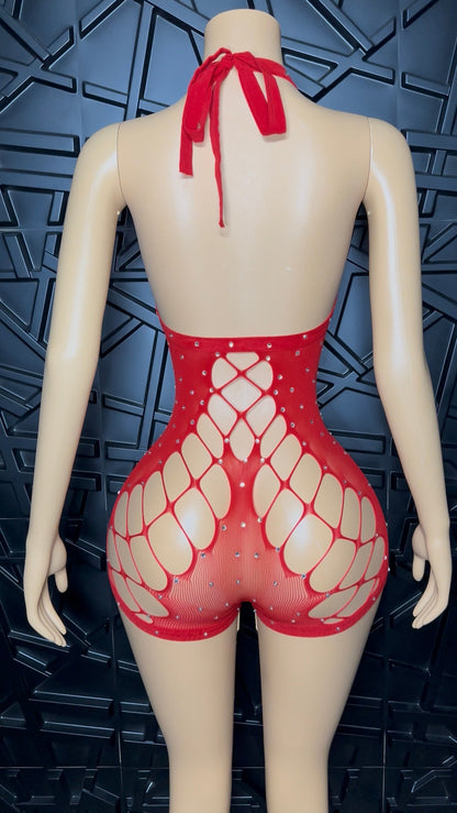 Red Mulan Romper (Small-Large)