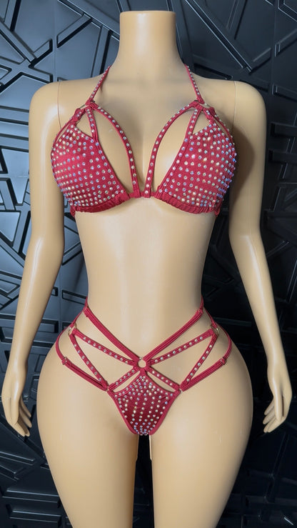 Wine Diamanté Set (Medium-Large)