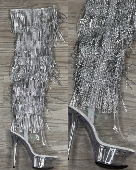 Silver Icy Thigh Highs