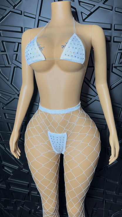 White Micro Bikini Set w/ Pants (Small-Large)