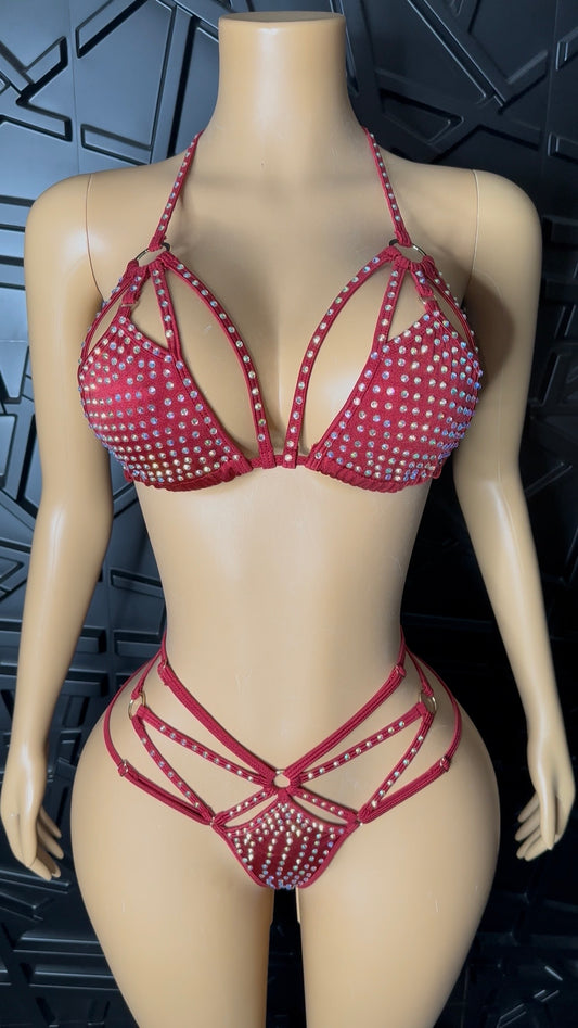 Wine Diamanté Set (Medium-Large)