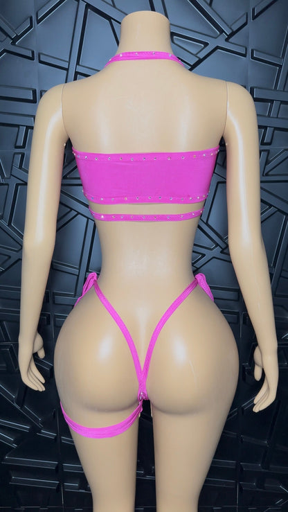 Fuchsia 2pc Set w/ Garter (Medium)