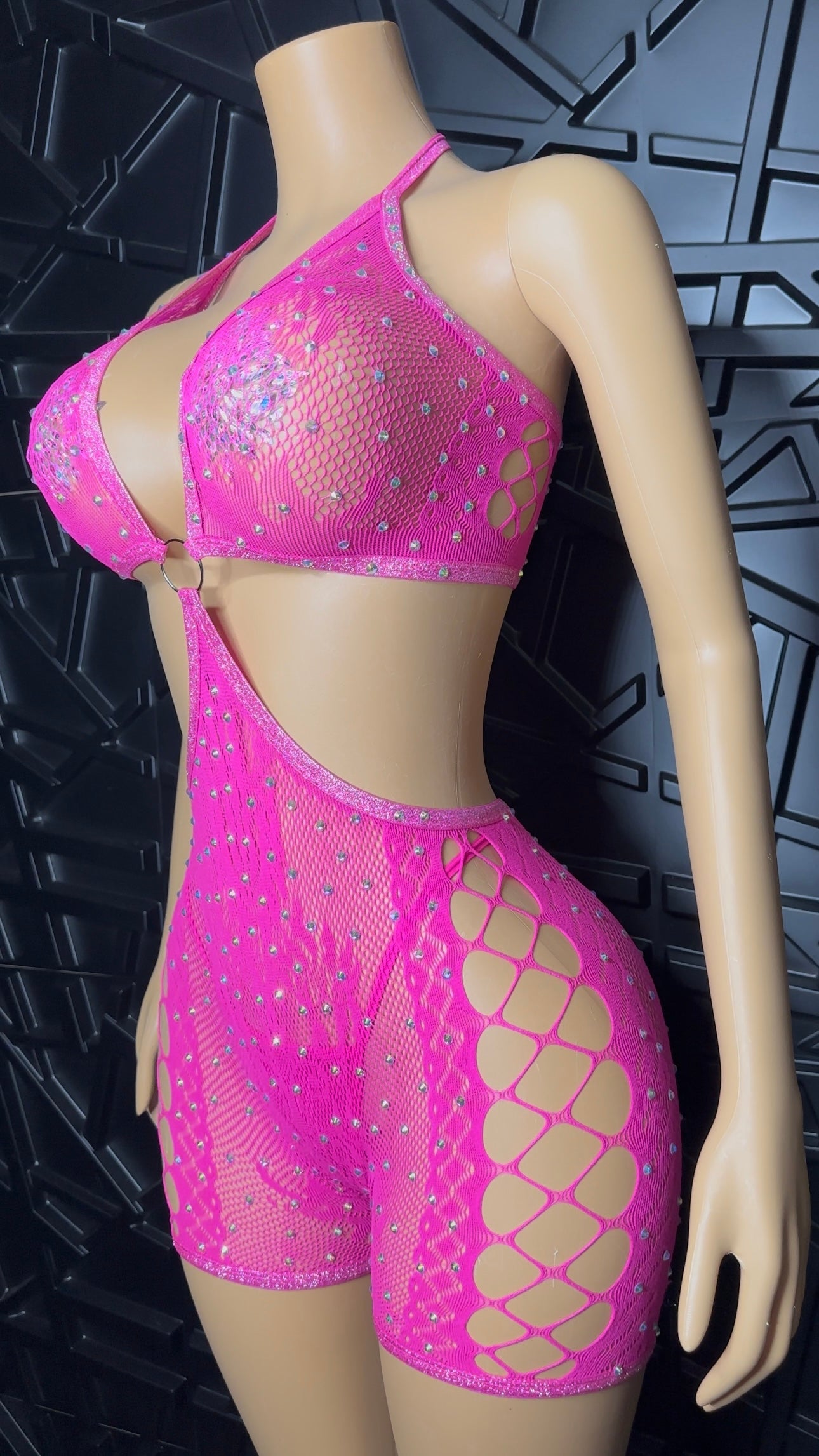 Pink Icy Romper w/ Thong (Small-Large)