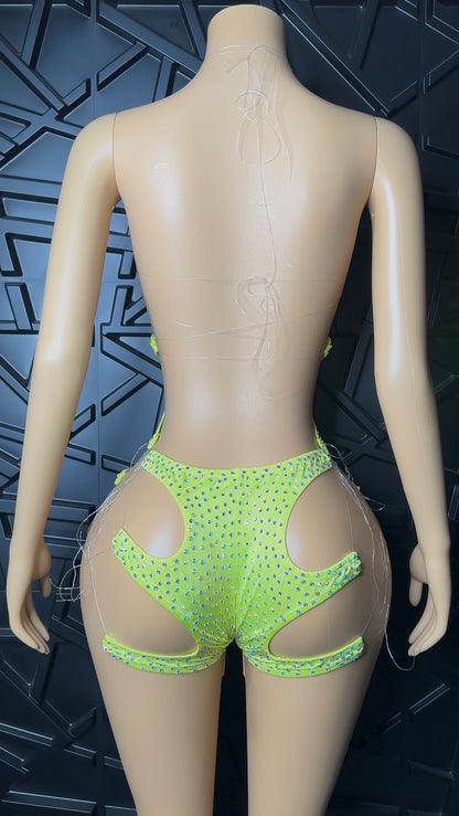 Yellow Icy Romper (Small-Medium) STRETCHY