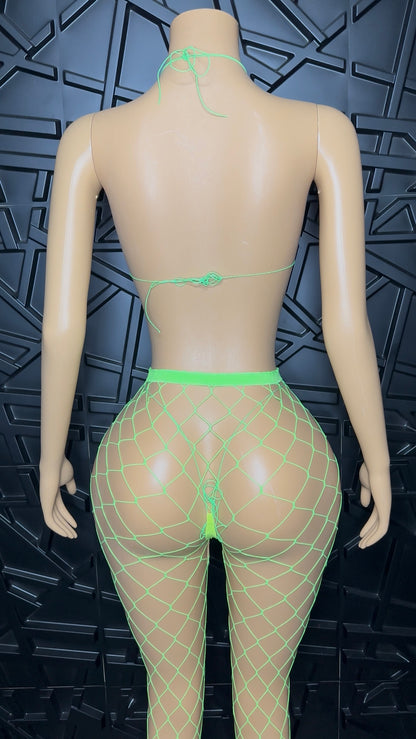 Green Micro Bikini Set w/ Pants (Small-Large)