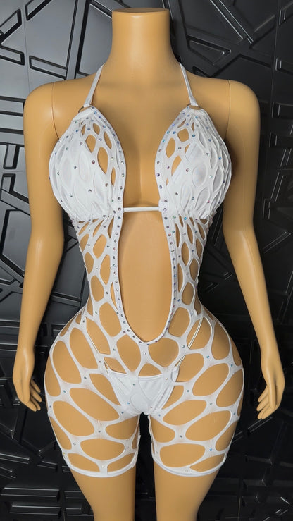 White Romper (Large) STRETCHY