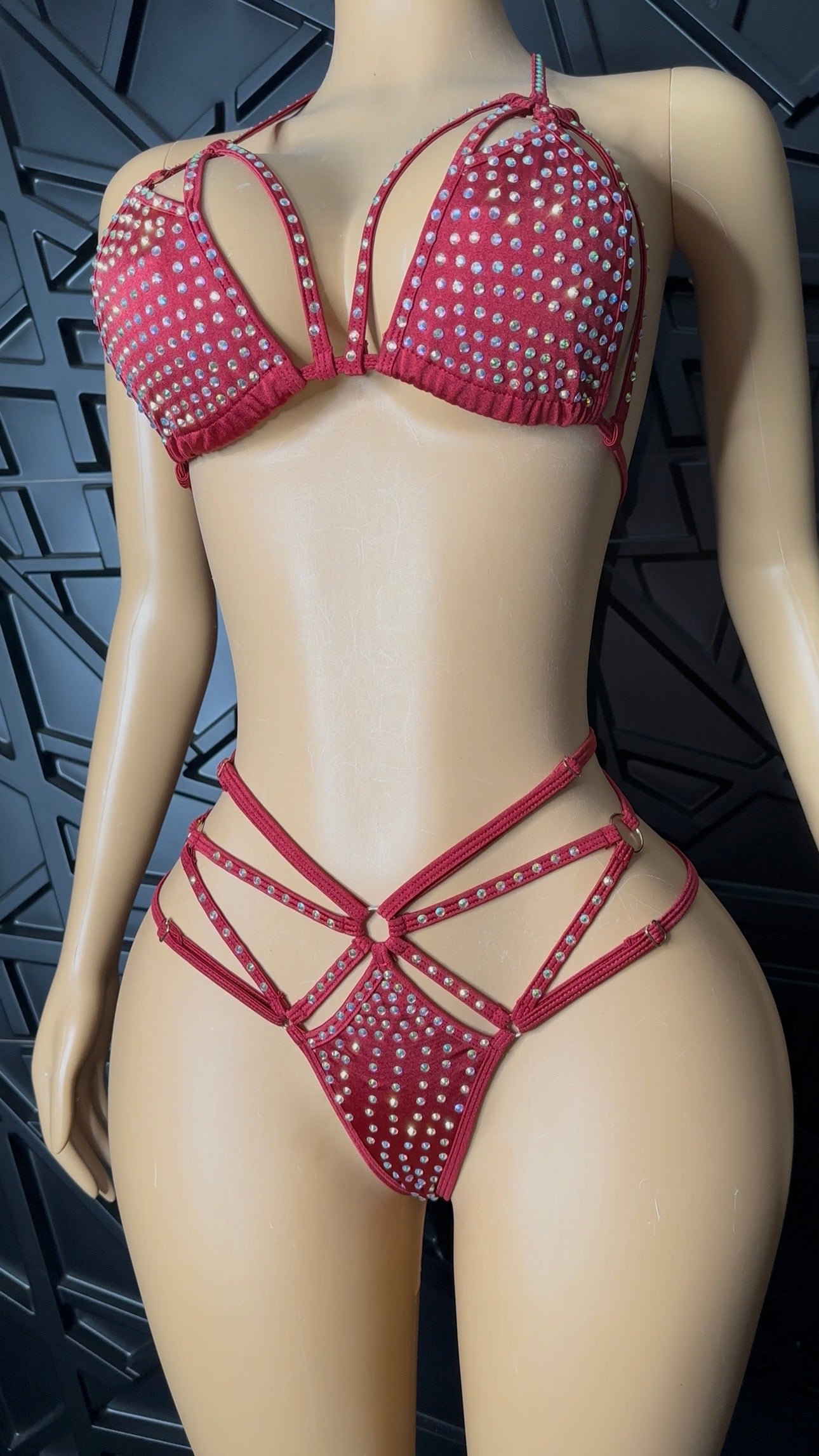 Wine Diamanté Set (Medium-Large)