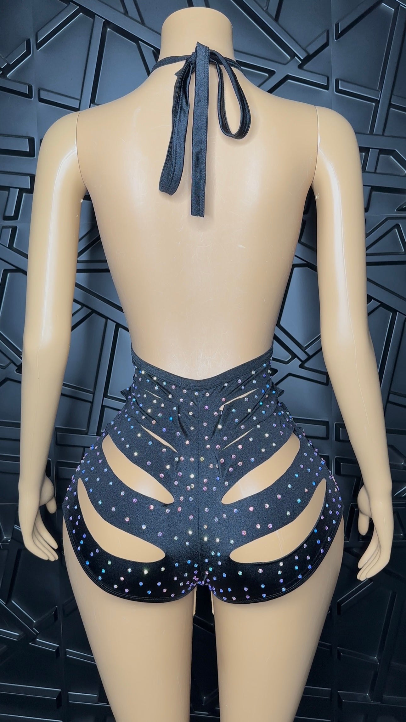 Black Bunny Romper (Medium-XLarge) STRETCHY