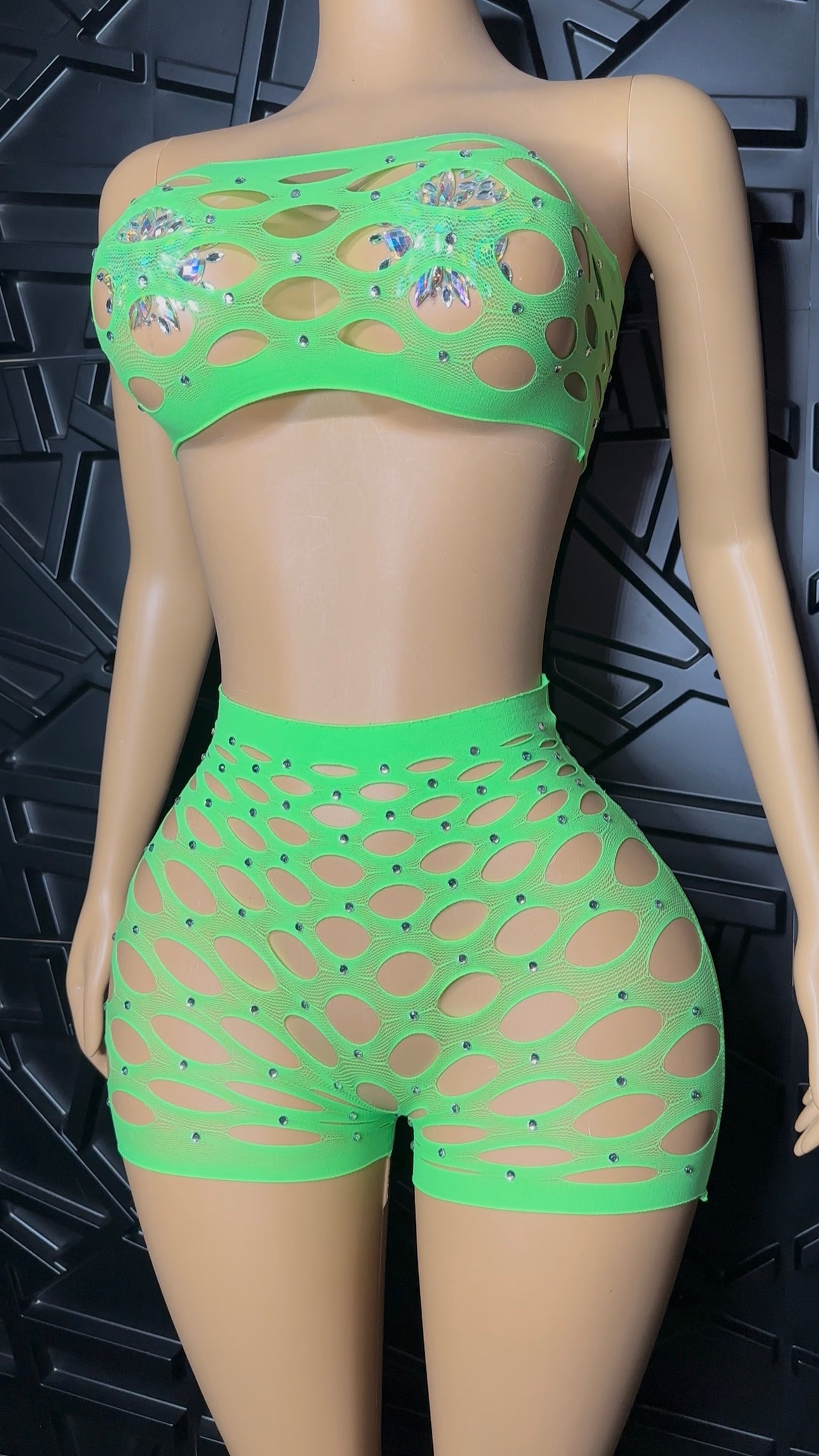 Green Rich Girl Short Set (XSmall-Medium)