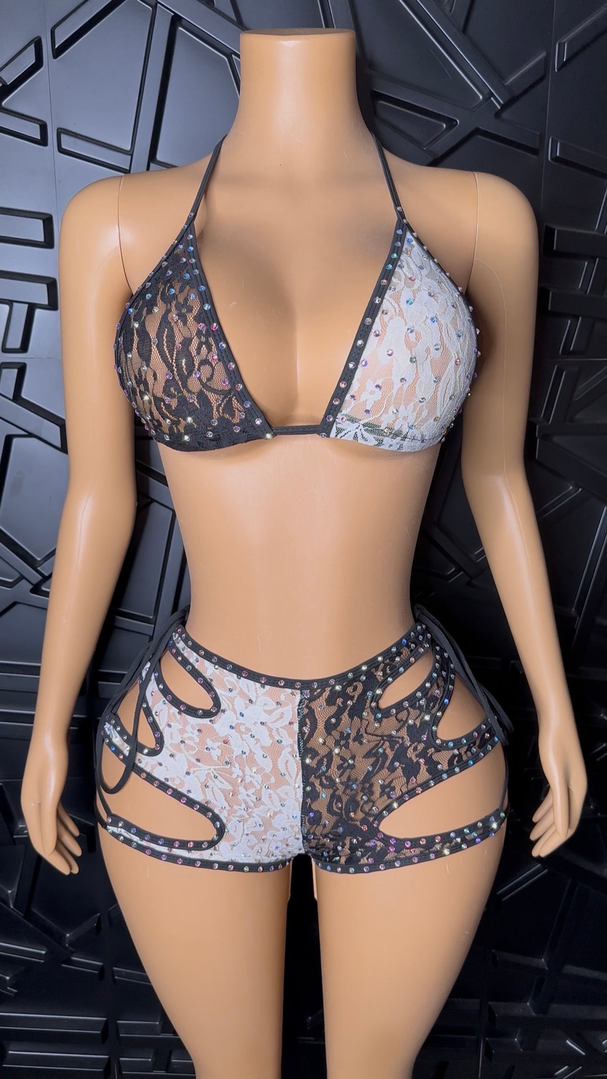White/Black Short Set (Small-Medium)