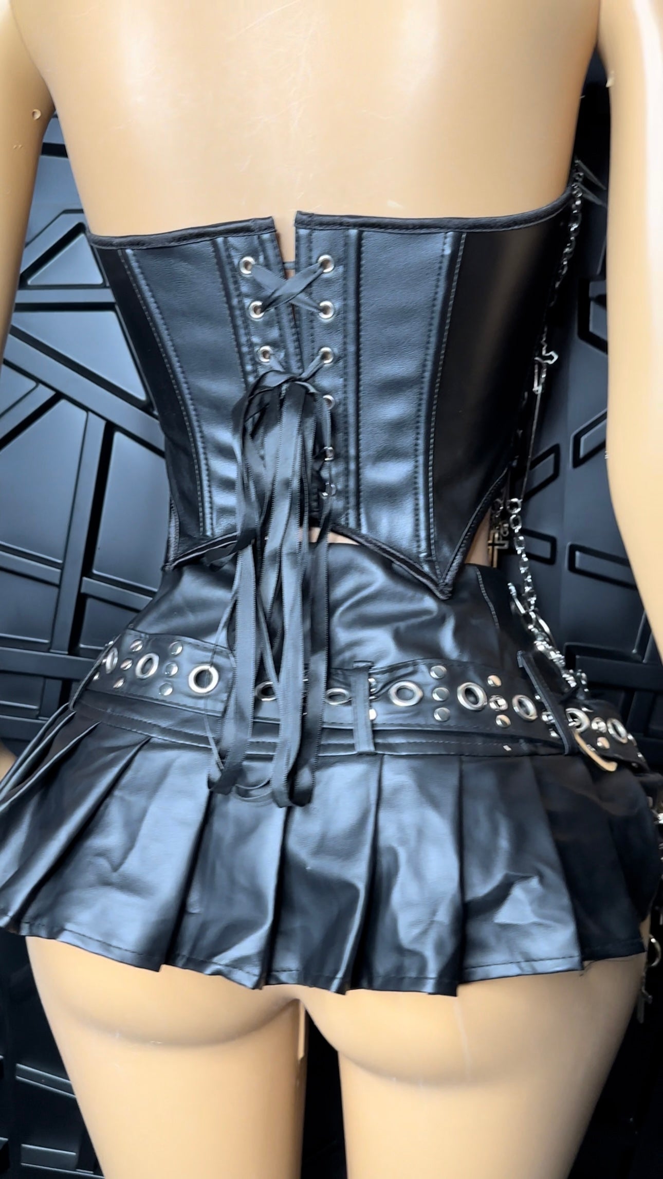 Black Skull Mini Skirt & Top Set