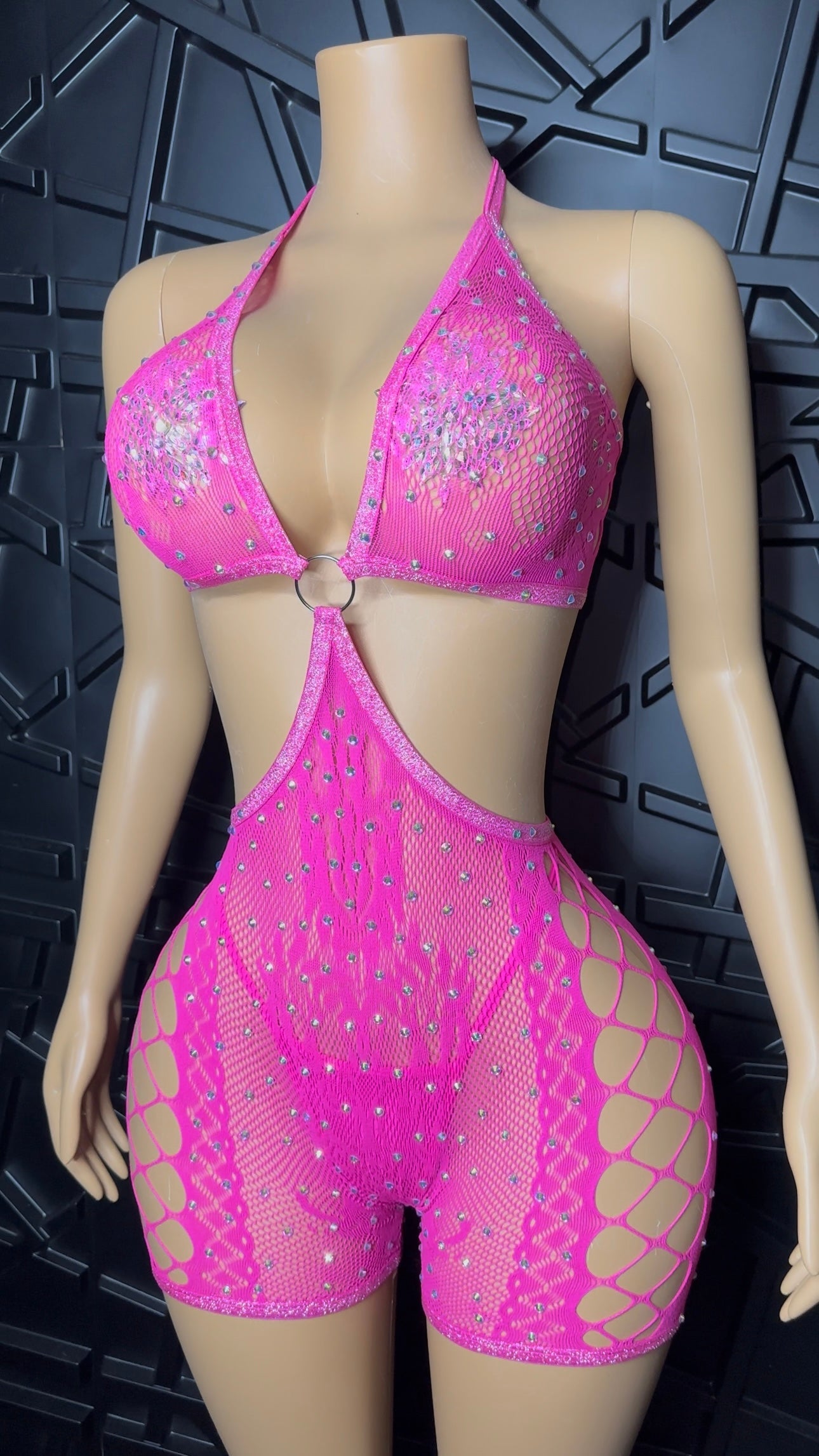 Pink Icy Romper w/ Thong (Small-Large)