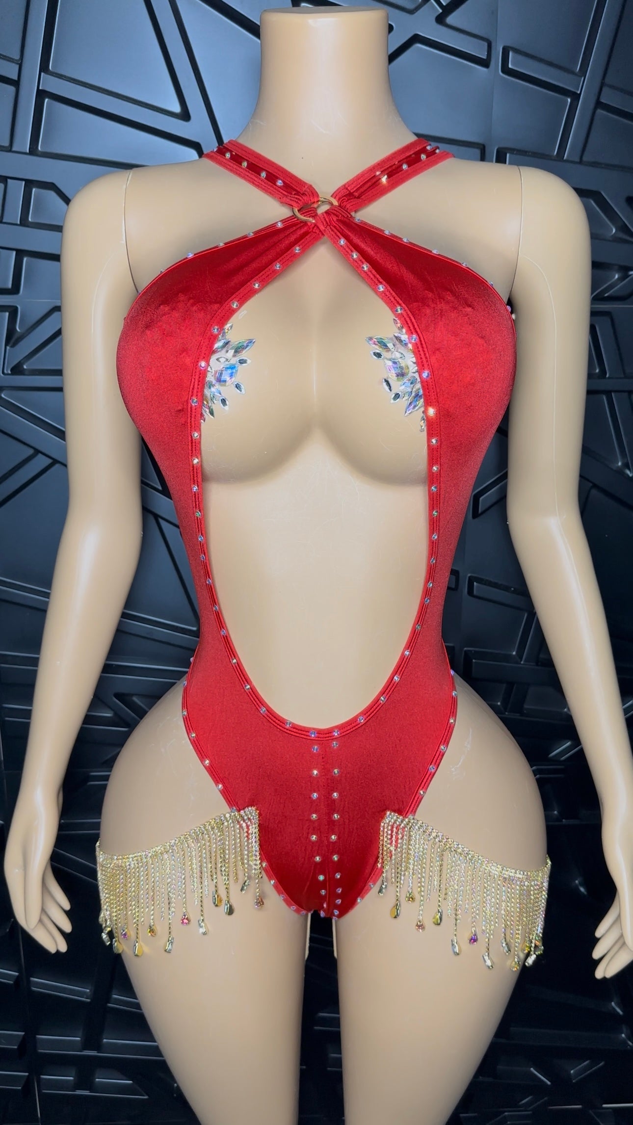 Red/Gold Fringe 1pc (Small-Medium)